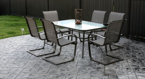 Backyard Concrete Stamping in Hilliard